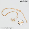 44137 último diseño collar de joyería de oro de Arabia Saudita valor significativo único de circonio blanco anillo de piedra chapado en oro collar de joyería